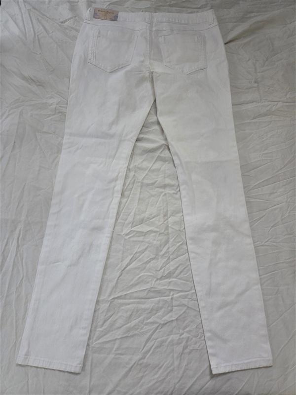 NWT Boom Boom 13 Distressed Slashed Skinny White Jeans 136500