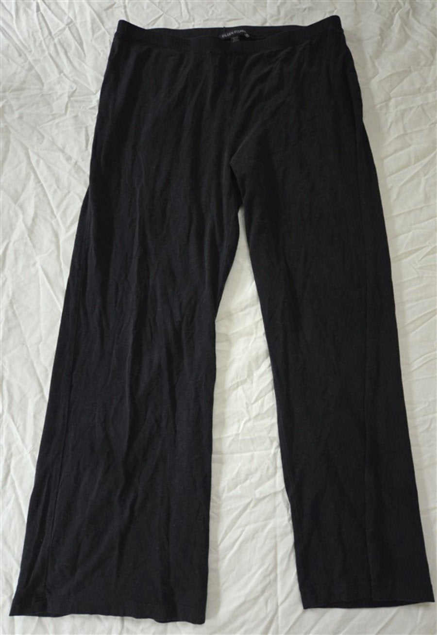 PO Eileen Fisher XS Yoga Capri Black Skinny Straight Pants 136502