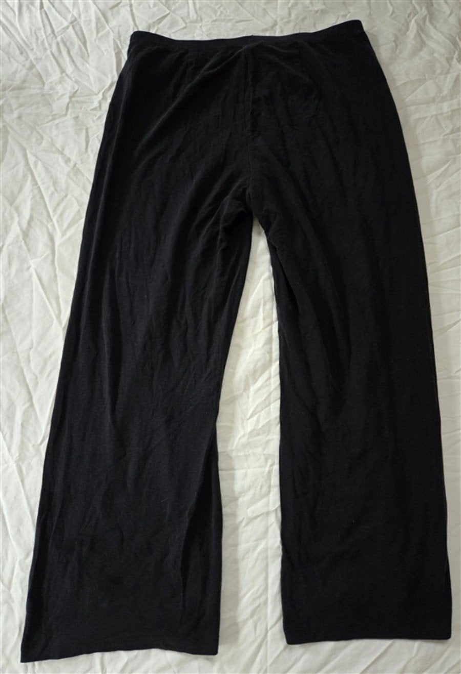PO Eileen Fisher XS Yoga Capri Black Skinny Straight Pants 136502