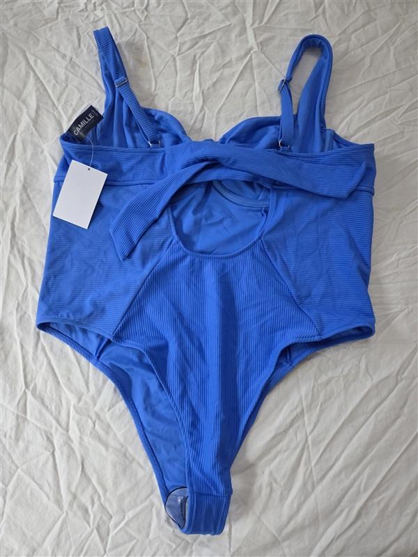NWT Swimsuits For All Camille Kostek 1X Underwire Thong One Piece 136504