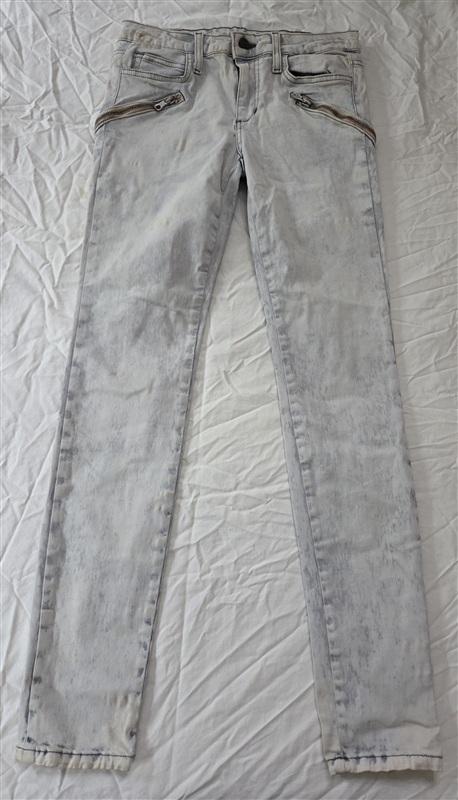 NWOTD Joe's Jeans Thriller Zip Distress Light Blue Skinny Stretch Cotton 136506