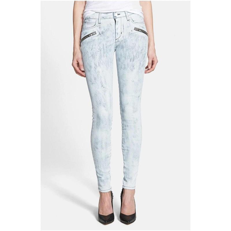 NWOTD Joe's Jeans Thriller Zip Distress Light Blue Skinny Stretch Cotton 136506