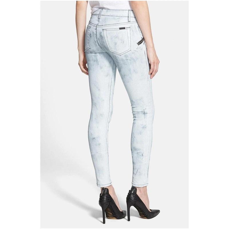 NWOTD Joe's Jeans Thriller Zip Distress Light Blue Skinny Stretch Cotton 136506