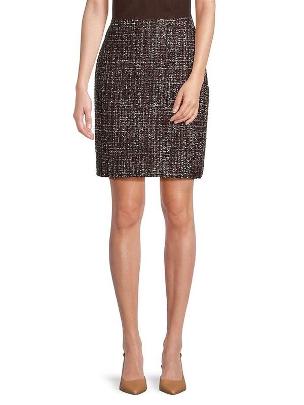 NWOT Calvin Klein 20W Boucle Mini Skirt Black Pink 136507
