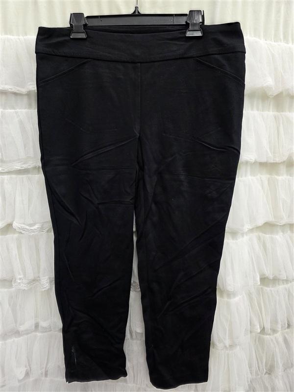 NWOT Charter Club 18 Short Cambridge Pull-on Slim Pants Black 136509