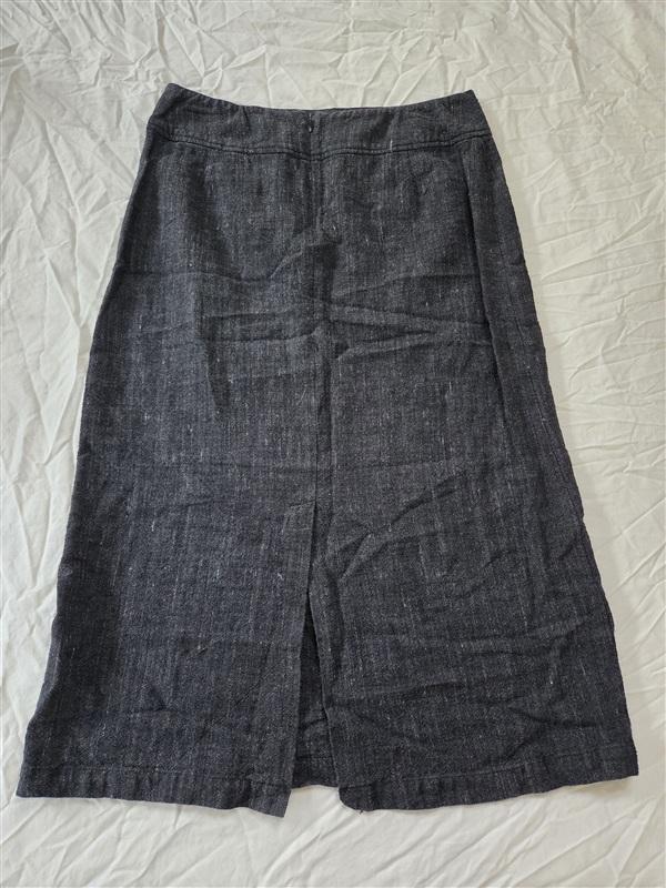 NWOT Eileen Fisher Petite Small Pencil Skirt Linen Blend Gray 136511