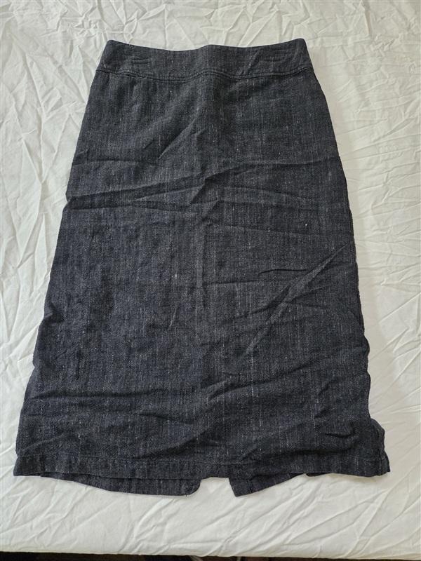 NWOT Eileen Fisher Petite Small Pencil Skirt Linen Blend Gray 136511
