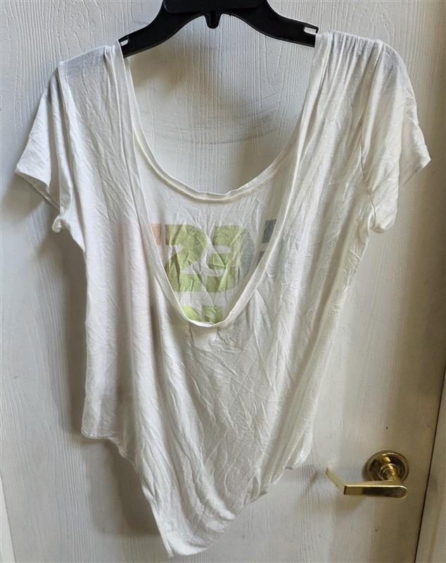 NWOT Project Social T XL White Festival Low Back Bodysuit 136512