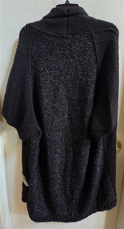 NWT Elan OS Chunky Knit Black Dolman Sleeve Cardigan Sweater 136514