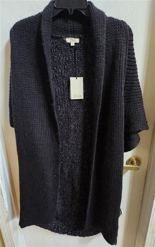 NWT Elan OS Chunky Knit Black Dolman Sleeve Cardigan Sweater 136514