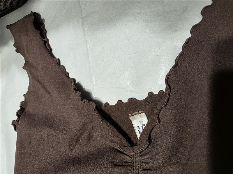 NWOT Last Tango M/L Marrow Lettuce Trim Tank Top Brown 136519