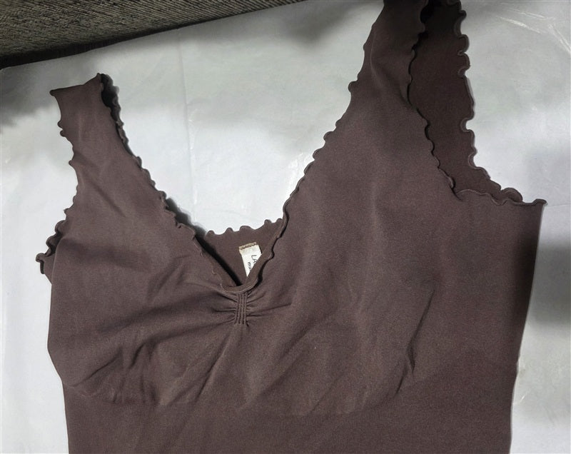 NWOT Last Tango M/L Marrow Lettuce Trim Tank Top Brown 136519
