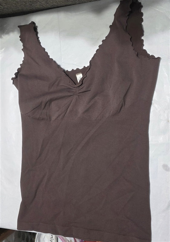 NWOT Last Tango M/L Marrow Lettuce Trim Tank Top Brown 136519