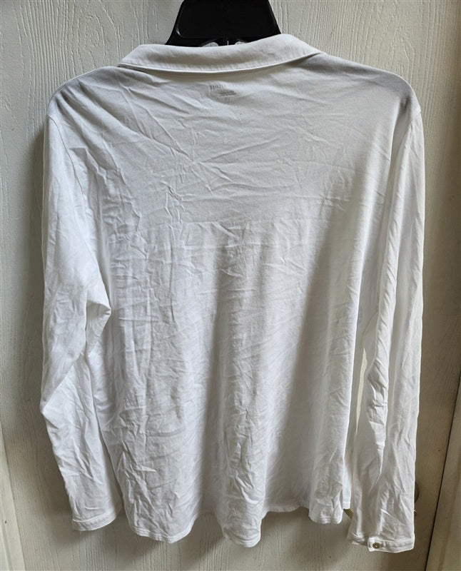 NWOT Eileen Fisher Large White Organic Cotton Button Up Tunic Shirt 136520