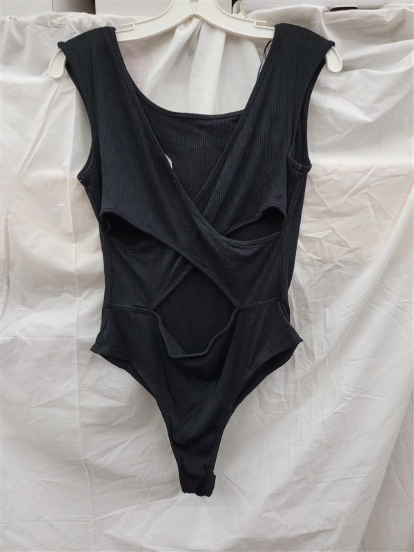 NWOT LUSH S Bodysuit Meadow Cross Back Black 136532