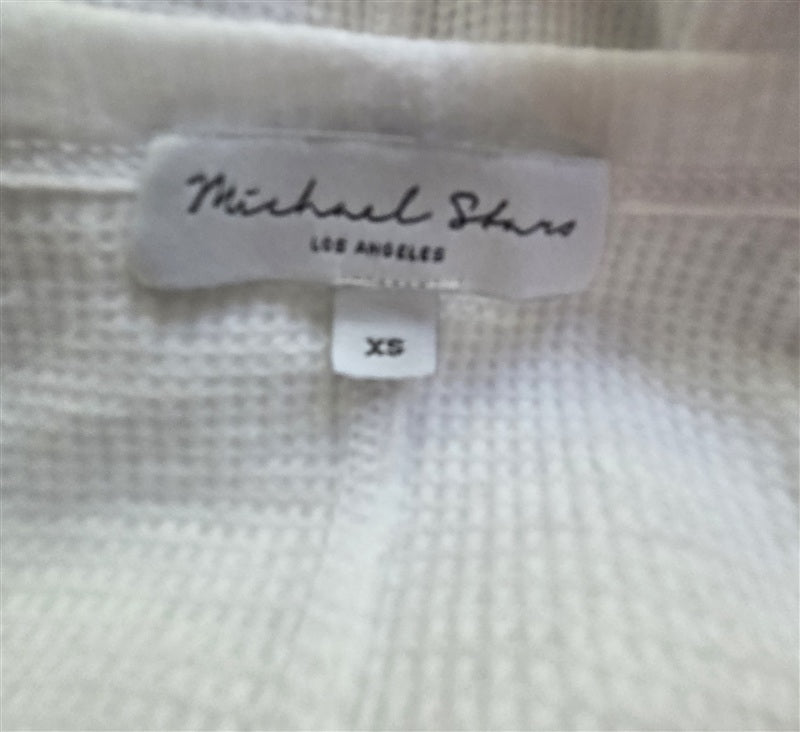 NWOT Michael Stars XS Palmer Thermal Cropped Tee White 136542