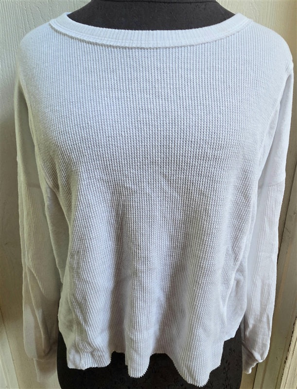 NWOT Michael Stars XS Palmer Thermal Cropped Tee White 136542