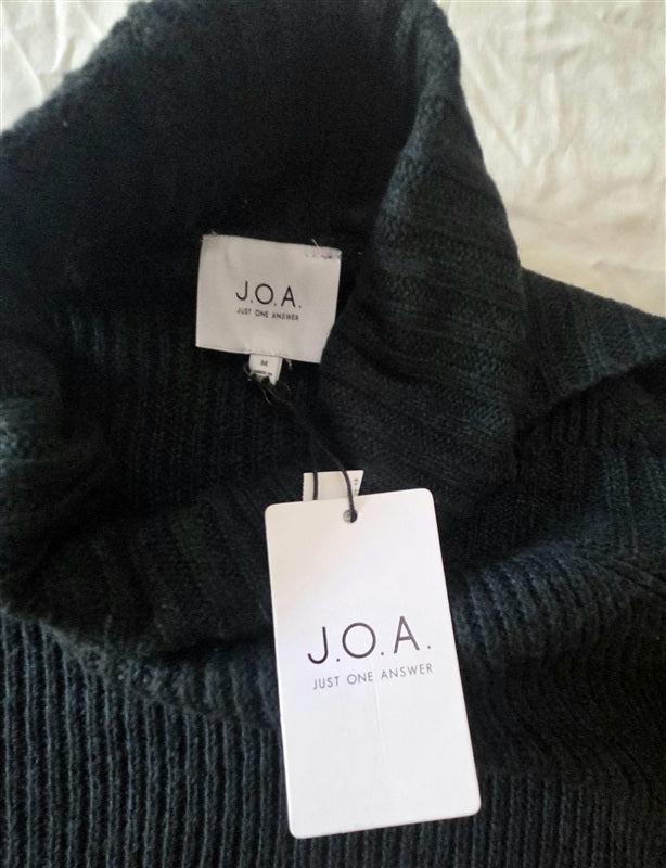 NWT Anthropologie J.O.A. M Cold Shoulder Turtleneck Sweater Tie Sleeves 136543