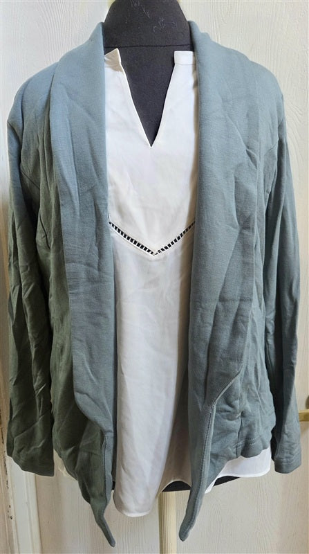 NWT Wantable M Fleece Blazer Blue Green Jacket 136547