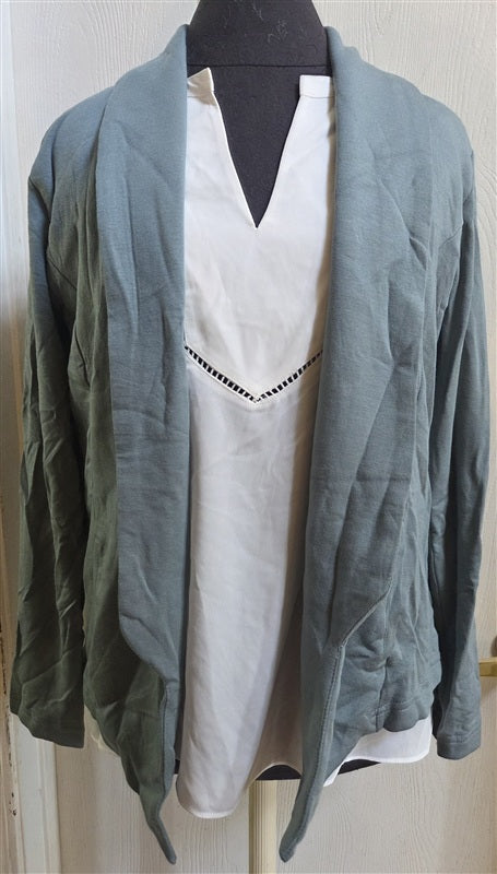 NWT Wantable M Fleece Blazer Blue Green Jacket 136547
