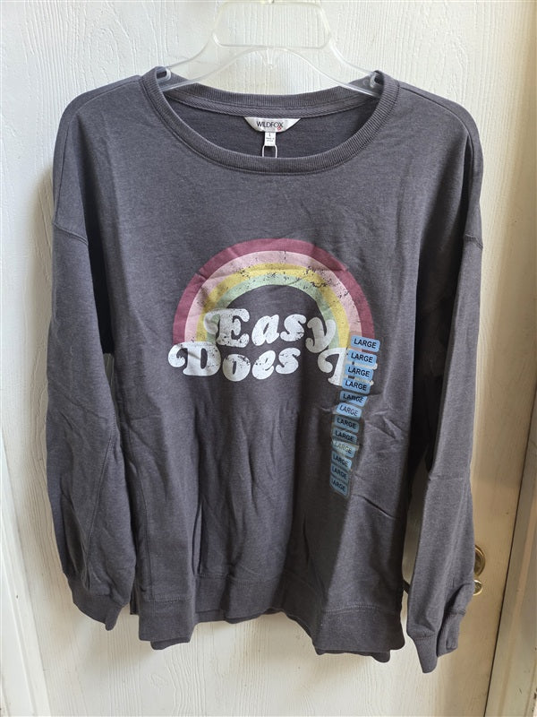 NWT Wildfox L Easy Does It Sommers Sweatshirt Rainbow 136549