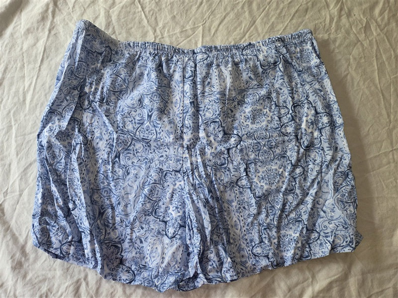 NWT Ralph Lauren 1X Bermuda Knit Pajama Short Top Set Blue White 136552