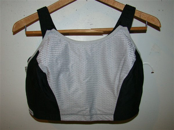 NWOT Glamorise 36D Double Layer Custom Control Sports Bra 1166 Black Gray 136572