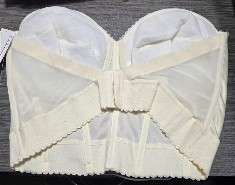 NWOT DOMINIQUE 32D NOEMI STRAPLESS LONGLINE BRA 6377 Ivory 136576