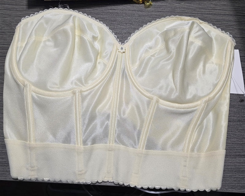 NWOT DOMINIQUE 32D NOEMI STRAPLESS LONGLINE BRA 6377 Ivory 136576