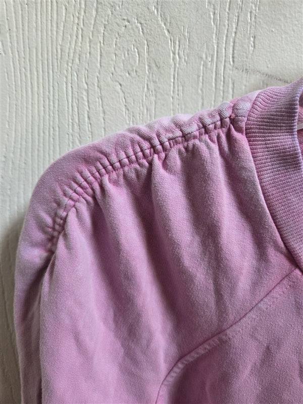NWOT Anthropologie M Cropped Gathered Shoulder Ombre Sweatshirt 136584