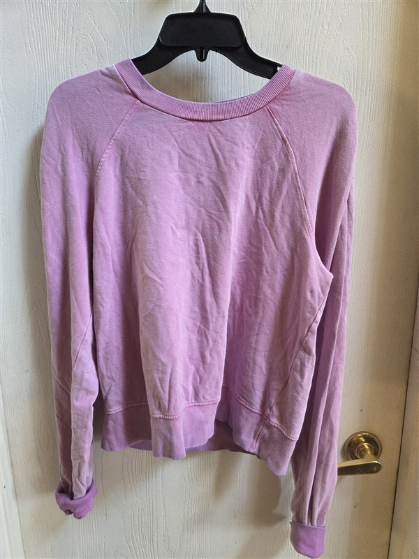 NWOT Anthropologie M Cropped Gathered Shoulder Ombre Sweatshirt 136584