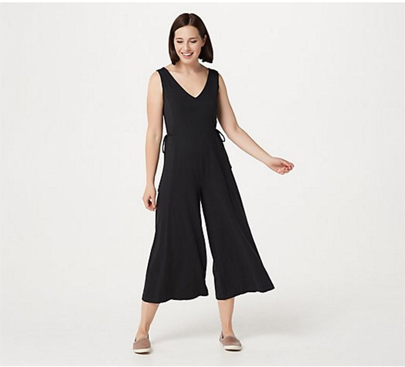 NWt Anybody SM Cozy Knit Wide leg Jumpsuit Black 136585