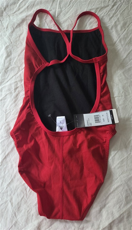 NWT Adidas 30 Infinitex + Solids C Back One Piece Swimsuit AWX8613 Red 136588