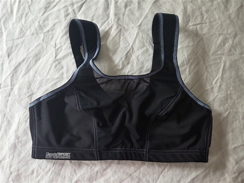 NWT Glamorise 34C Camisole Wire Sport Bra 9160 Black 136593