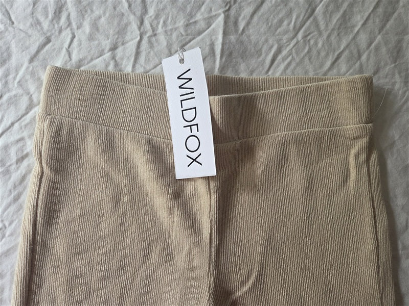 NWT Wildfox SM Cora Flare Leg Knit Pants Wheat 136599