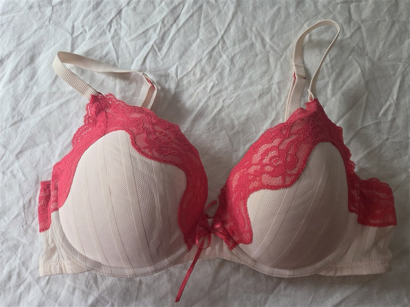 NWOT Heidi Klum 38B Fit Mesh Lace Strip Bra 1168B Ivory 136600
