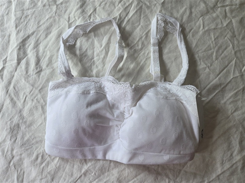NWT DKNY 32 White Convertible Bandeau Lace 735115 Bra 136602