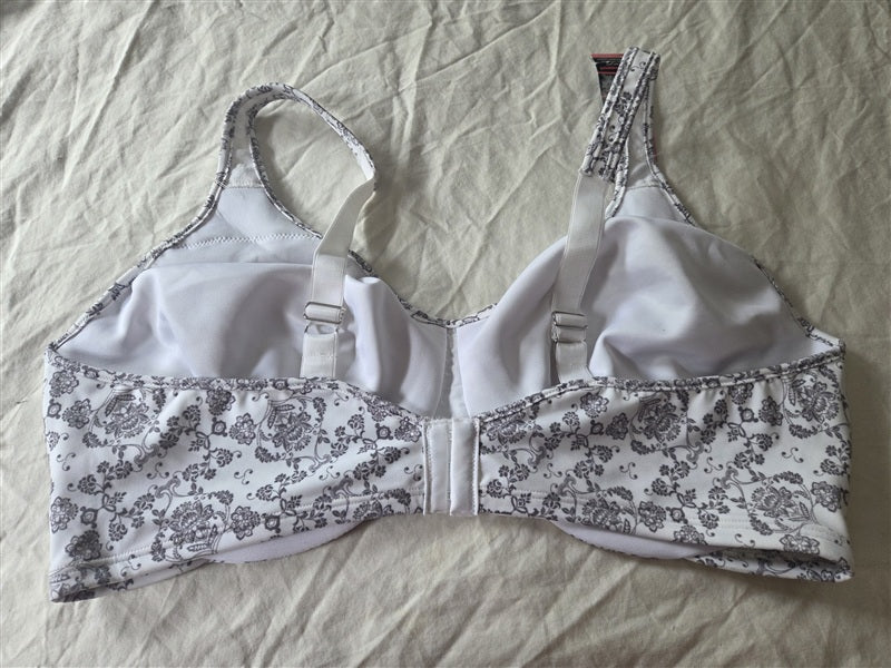 NWT Bali 42DD Passion Comfort Minimizer Underwire Bra 3385 White Floral 136603