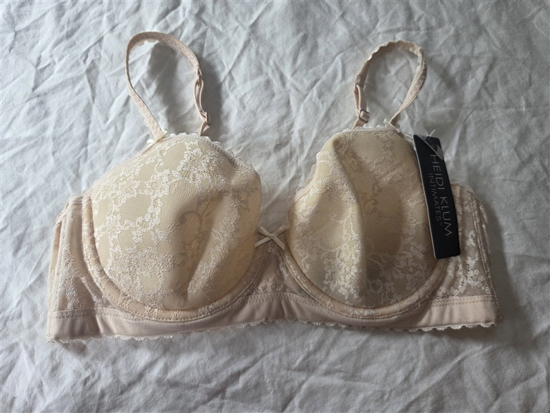 NWT Heidi Klum Sheer Infinity Contour Spacer Bra 36B Beige H228-1371 136608