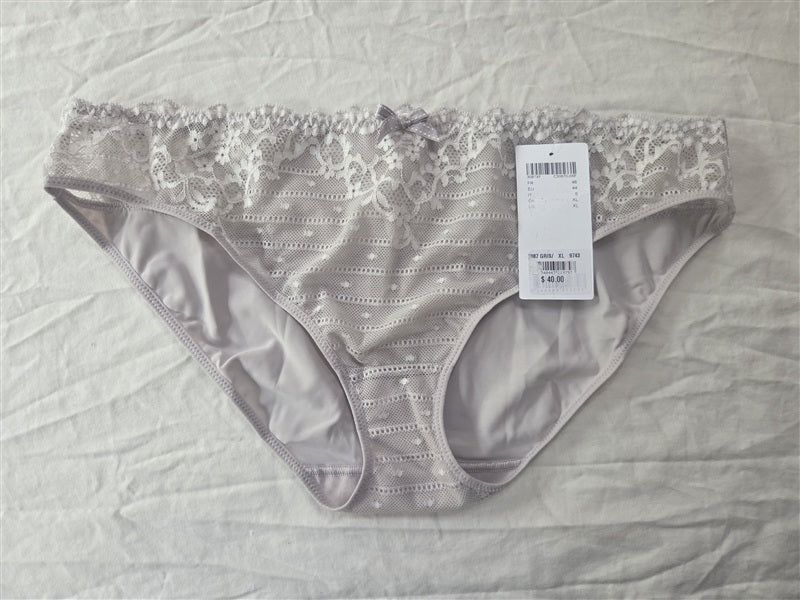 NWT Chantelle XL RIVE GAUCHE Low Rise Panty 3087 Gray 136616