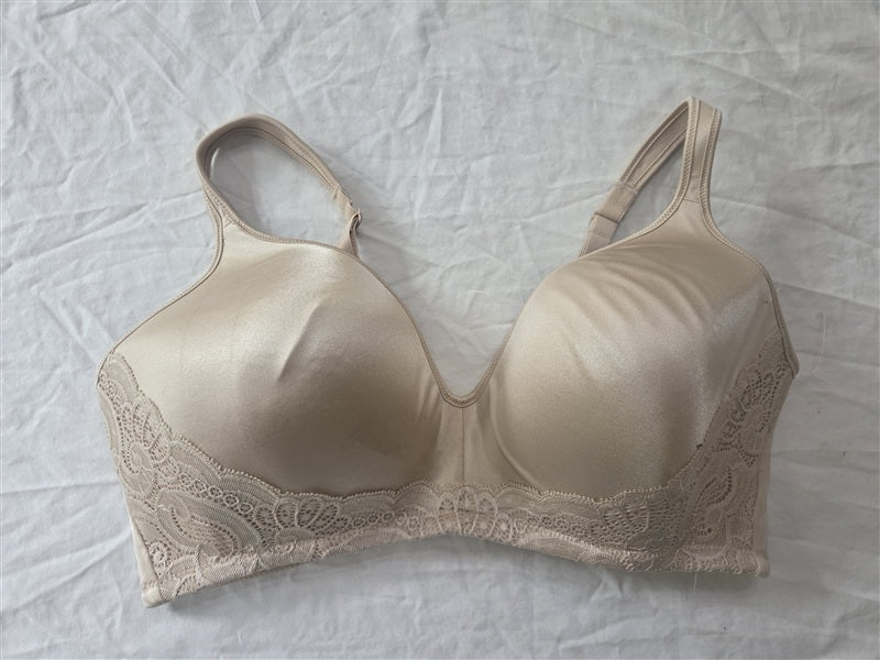 NWOTD Playtex 38DD Love My Curves Side Smoothing Wirefree Bra 0002 Beige 136619