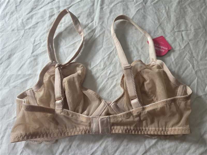 NWT Lily Of France 36B Lace Shell Underwire Bra 2177002 Beige 136620