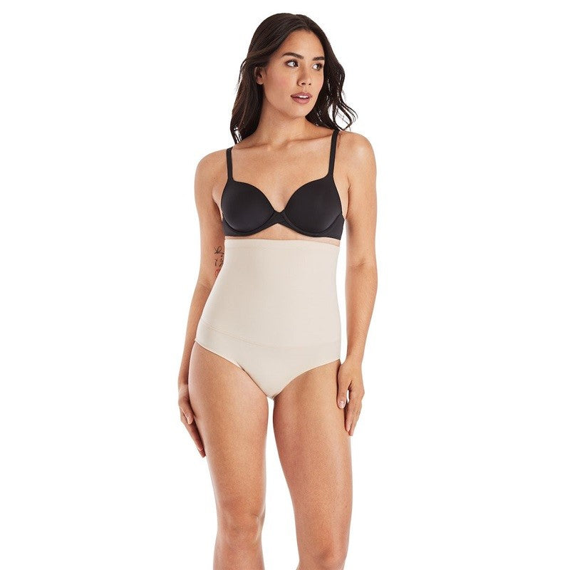 NWOT Maidenform L Shapewear Firm Control High-Waist Brief 1854 Beige 136621