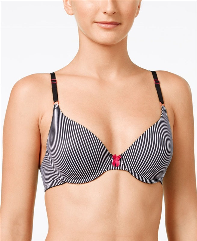 NWT Maidenform 34A Famous T Shirt Bra 7959 Black White Stripe 136628