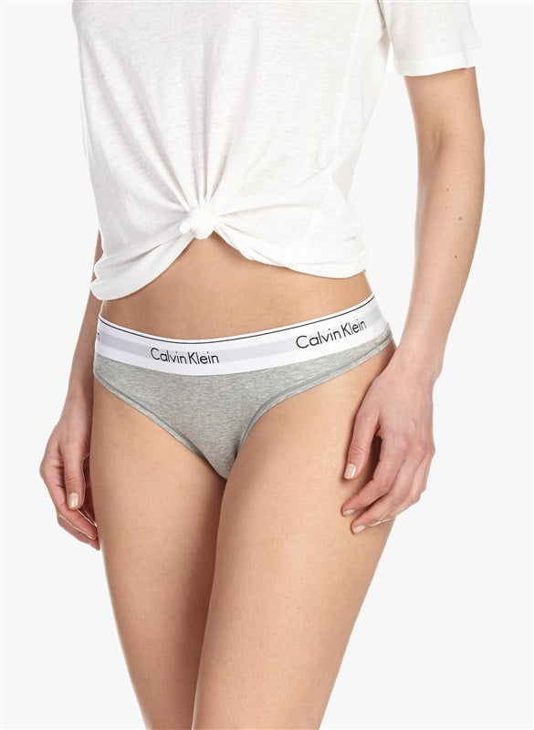 NWT Calvin Klein XL CK One Cotton Thong QF5733 Gray 136631