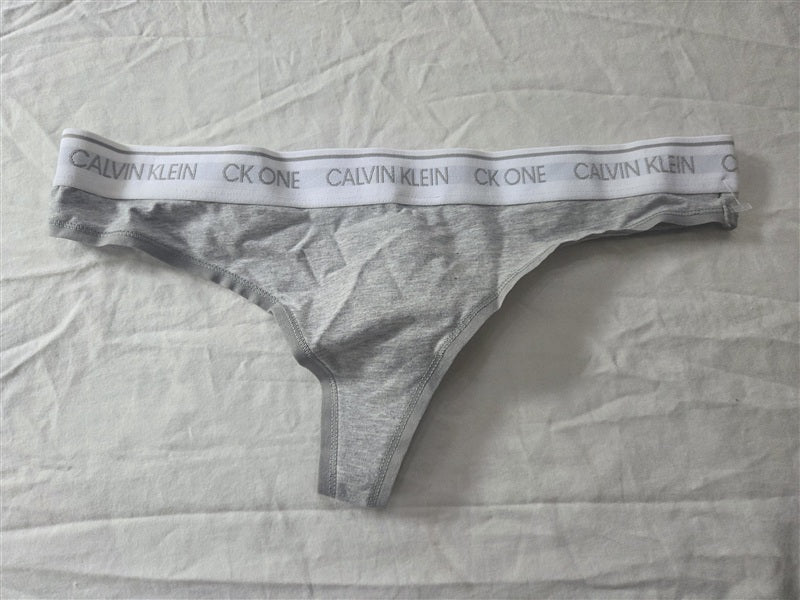 NWT Calvin Klein XL CK One Cotton Thong QF5733 Gray 136631
