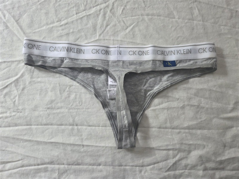 NWT Calvin Klein XL CK One Cotton Thong QF5733 Gray 136631