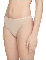 NWT Calvin Klein XS Pure Seamless Thong QD3544 Beige 136632