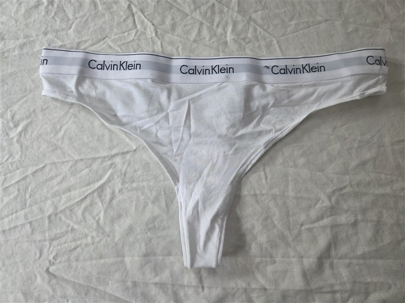 NWT 2PR Calvin Klein 2XL Plus Size Modern Cotton Thong QF5117 White 136633