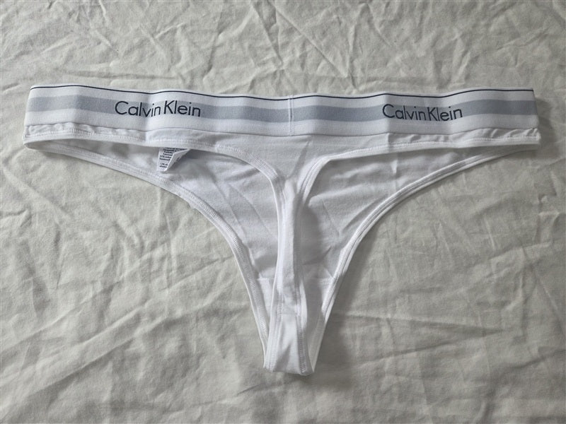 NWT 2PR Calvin Klein 2XL Plus Size Modern Cotton Thong QF5117 White 136633